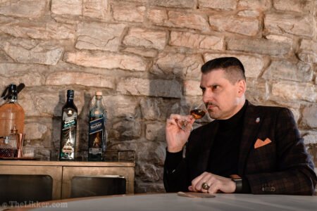 Yiannis Milionis tasting Johnnie Walker Blue Label and Legendary Eight