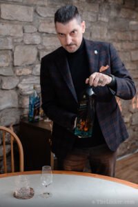 Yiannis Milionis tasting Johnnie Walker Blue Label Legendary Eight