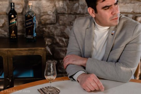 George Economidis tasting Johnnie Walker Blue Label and Legendary Eight