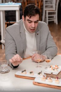 George Economidis tasting Johnnie Walker Blue Label with food pairing