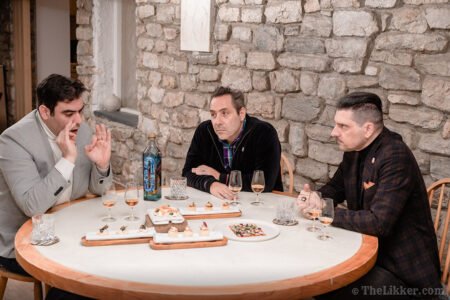 Yiannis Karakasis MW George Economidis and Yiannis Milionis tasting Johnnie Walker Blue Label with food pairing